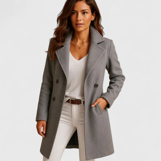 Mid-Length Chic Wool Coat | by Kiora